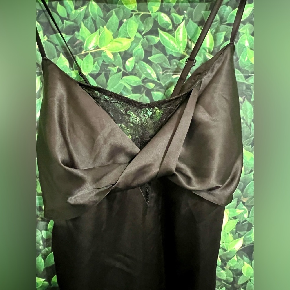 NEW GUESS Black Lace-trim Sleeveless Slip Dress - Black Size 8 - Picture 3 of 11